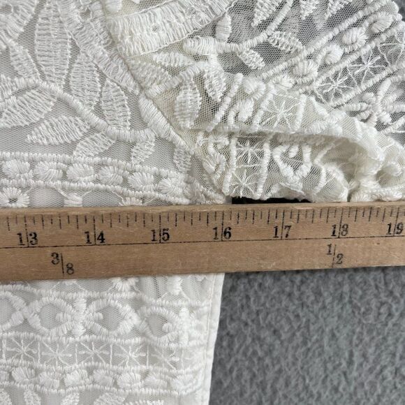 Sezane Pali Embroidered Dress White lace boho intricate short sleeve mini - Picture 9 of 16